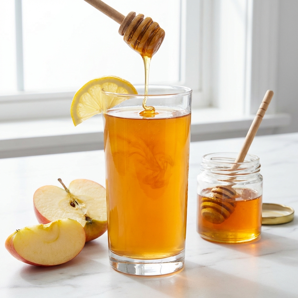Apple cider vinegar drink with lemon and honey