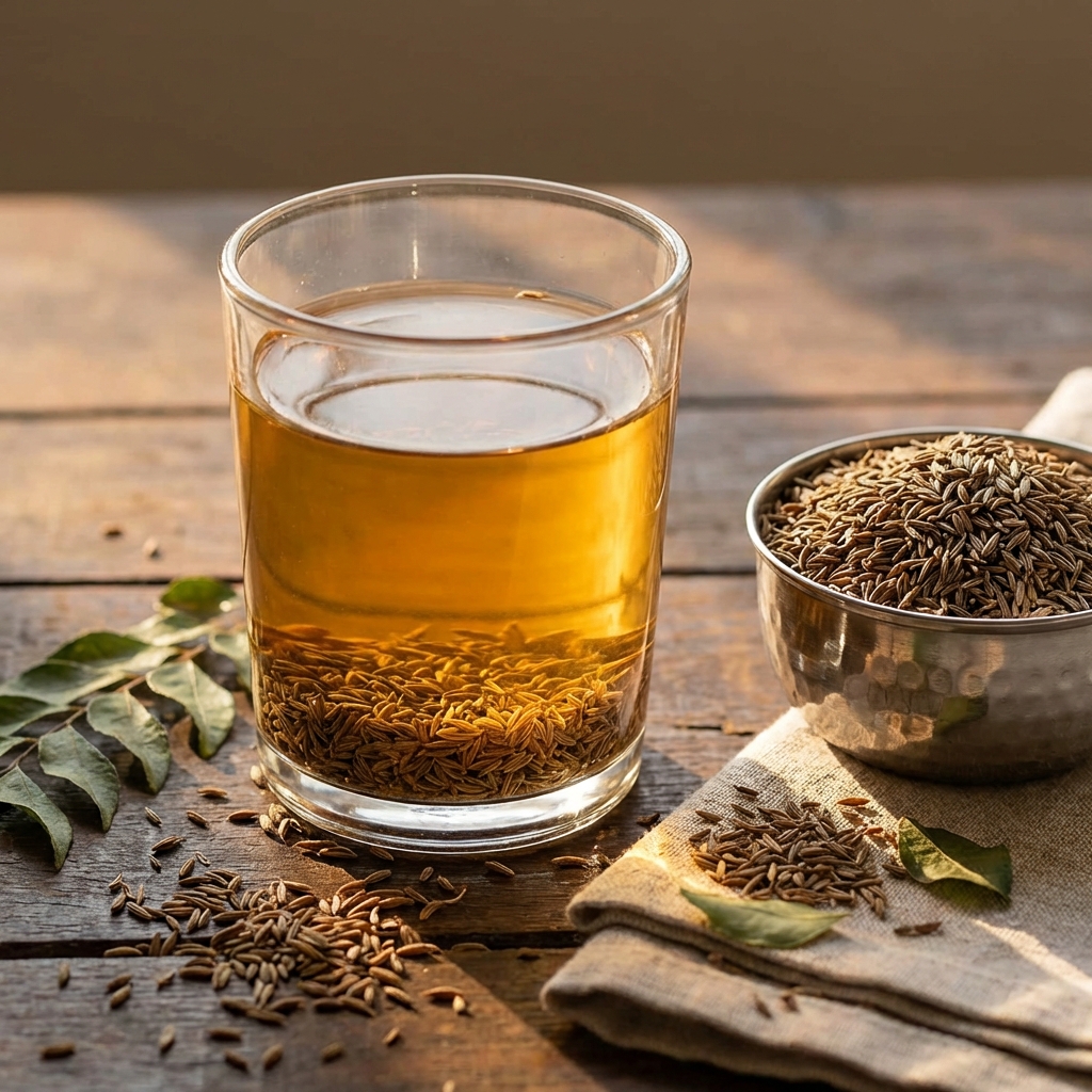 Jeera cumin water with cumin seeds